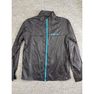Dakine Full Zip Jacket Men's L Black Blue Windbreaker Mock Neck Zipped Pocket